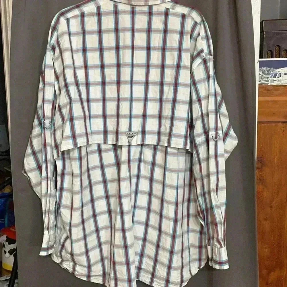 COLUMBIA PFG SUPER BONEHEAD MENS SIZE 2 XL LONG‎ SLEEVE COTTON SHIRT AIR VENT - Picture 9 of 13
